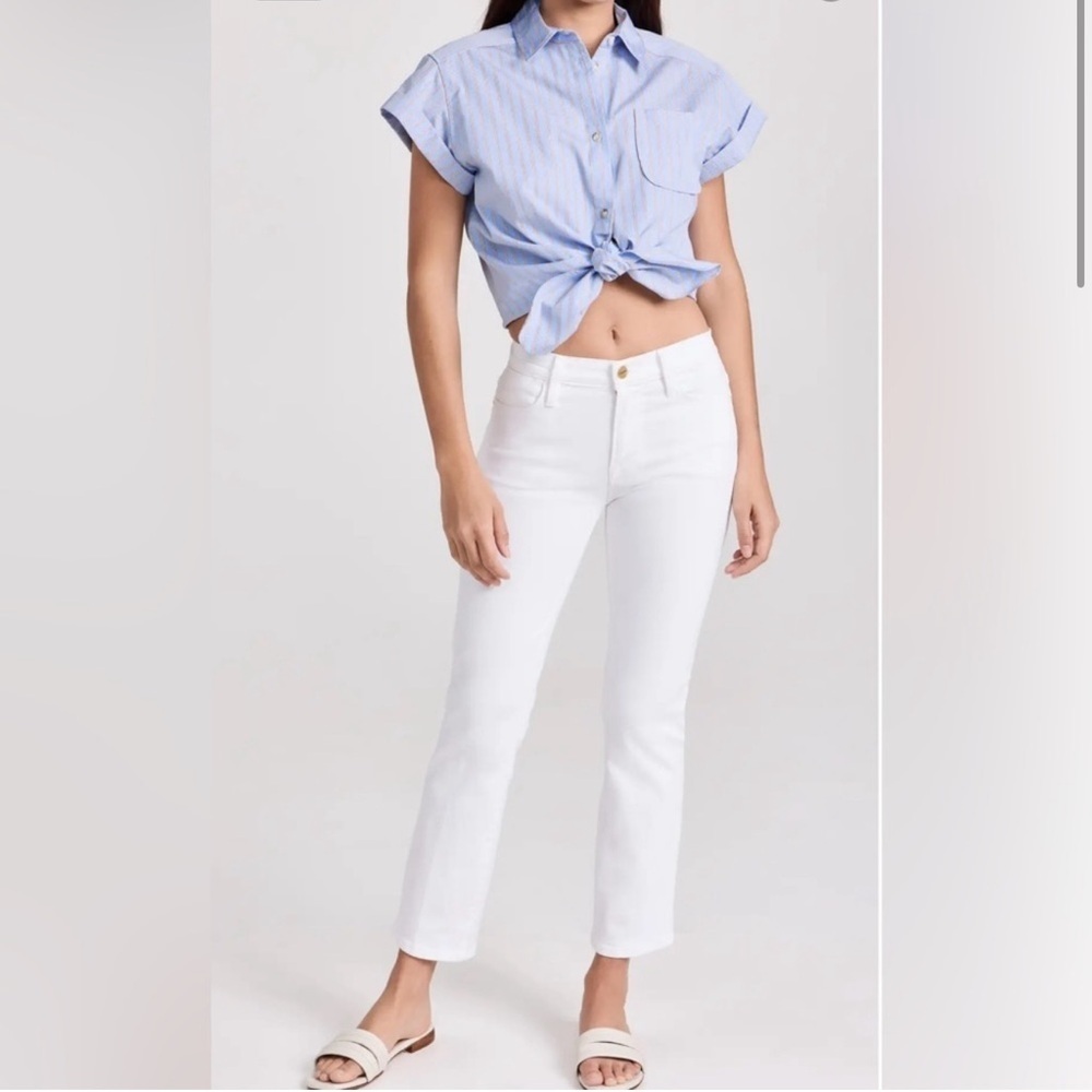 Frame Le Garcon Jeans Mid rise White Boyfriend